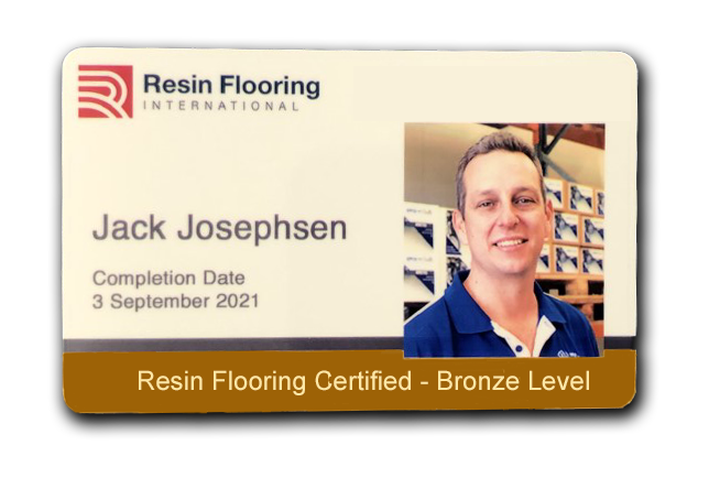 The Bronze Card that is available to resin flooring installers that complete the Bronze Card Course.