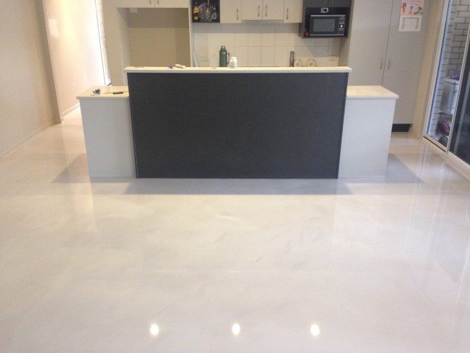 Metallic epoxy flooring examples - residential kitchens