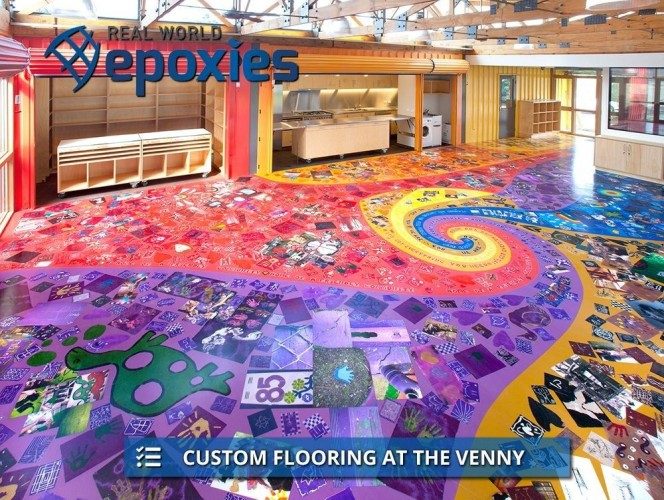 Custom flooring at The Venny communal space