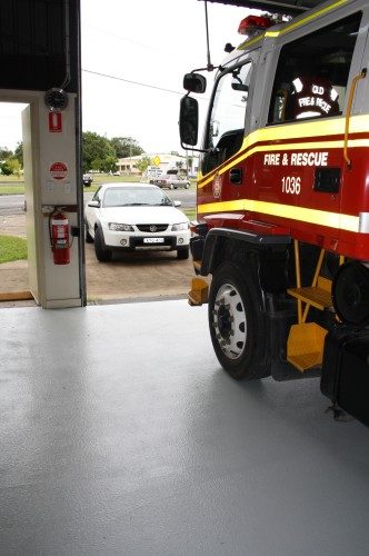 Industrial epoxy flooring example - fire station