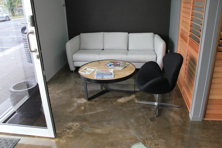 Decorative epoxy floor example - office