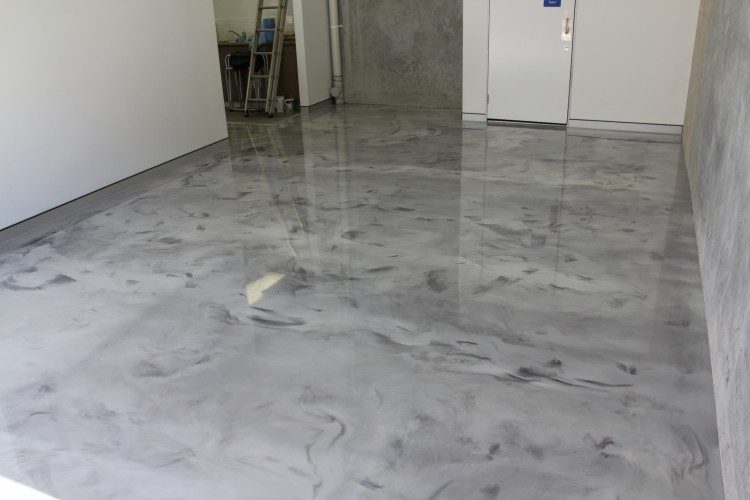 Metallic epoxy floor example - office floor