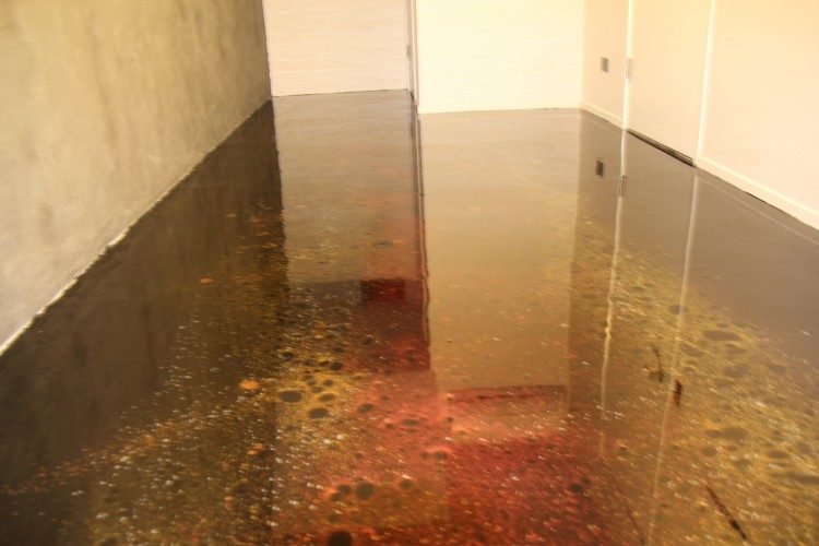 Metallic epoxy floor example - wine cellar